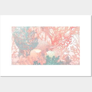 Pastel Coral Design Pattern V11 Posters and Art